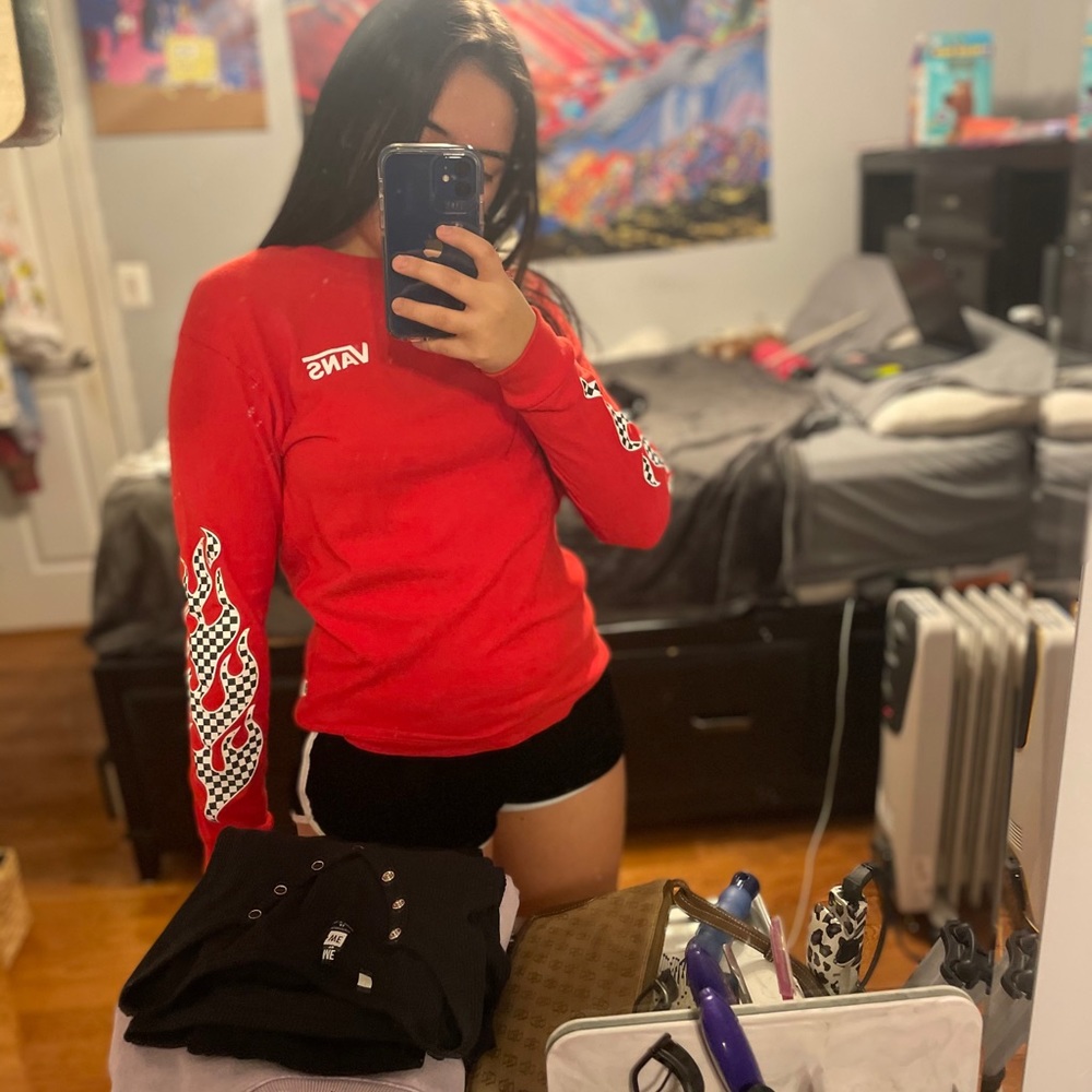 cropped vans long sleeve shirt
